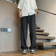 2025春季新款垂感休闲裤男宽松直筒九分裤纯色百搭西裤K227-P50，男装休闲裤，电商B278