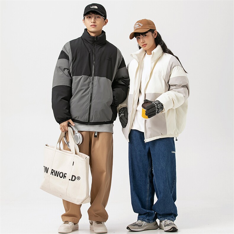 2026冬季新款男装日系潮牌撞色宽松休闲棉服加厚外套MY370-F149图片