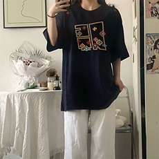 万针全刺绣工艺高品质260克双纱纯棉美式高街短袖T恤特P33，男装T恤，电商A486