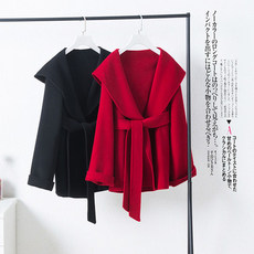 新款羊毛外套秋冬短款腰带毛呢外套连帽双面呢斗篷大衣,女装双面呢大衣,佳恩服饰,周边 新款羊毛外套秋冬短款腰带毛呢外套连帽双面呢斗篷大衣,女装双面呢大衣,佳恩服饰,周边