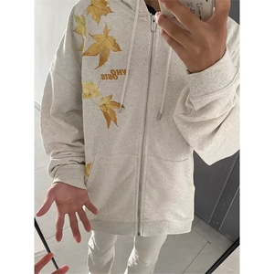 枫叶刺绣卫衣男女小众设计感休闲潮百搭外套气质新款WYW05 P60图片