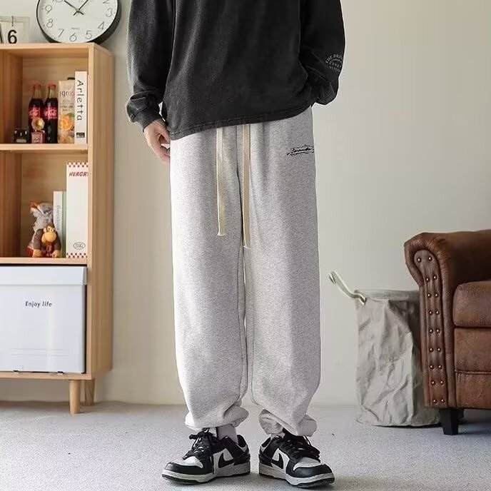 1506-1/KG4431/P31男韩版潮流百搭裤子坠感阔腿拖地长裤男女同款,男装休闲裤,星座1506-1