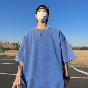 直播得物品质二开240克重磅纯棉水洗纯色光版T恤SX09支持独立包装图片