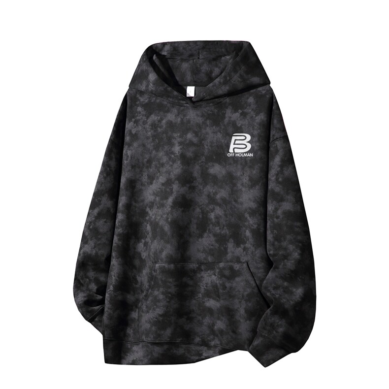 得物供货、重磅420克现货麂皮绒扎染卫衣HD019-1-WL25251ZR-P45,男装卫衣,电商019-1