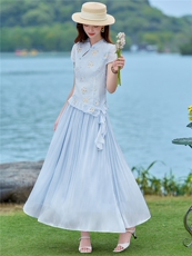2026年夏季女高级感新中式刺绣花色套裙，女装套装/套裙，贝蕾酷儿