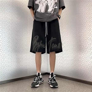 五分裤男韩版潮流高街帅字母印花2032夏新款ins休闲短裤K4252-P25图片