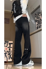 美式ins高街vibe水洗加绒牛仔裤货号加绒K2316P70常规P55，男装牛仔裤，电商A063