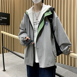 日系复古户外连帽半拉链冲锋衣男美式宽松百搭夹克外套 W5587-P60图片