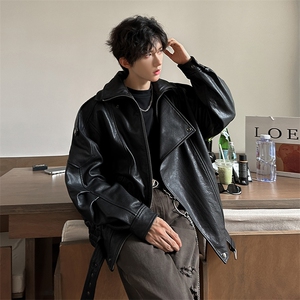 秋装重工艺PU皮衣机车男帅气拉风休闲男外套  A071-P05-P135图片