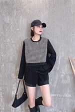 千鸟格拼接假两件，其它，百变元素