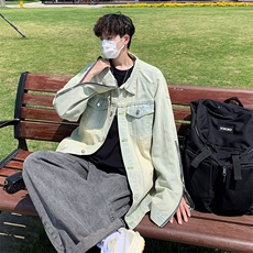 Wt215-P58美式复古拉链水洗牛仔夹克，男装夹克，星座1501-1