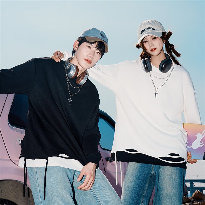 特批25港风多模宽松时尚长袖圆领项链卫衣CT03P45控78，男装卫衣，电商A247