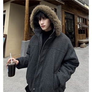现货下单2w 座山雕连帽可拆卸毛领棉衣棉服男女情侣款 特p98图片