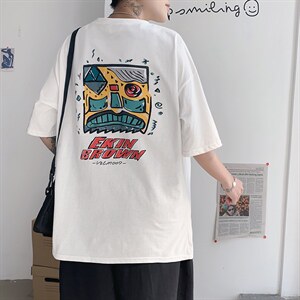 图案已注册港风日系休闲情侣潮大码风短袖T恤男787F25控39,男装T恤,星座227-7