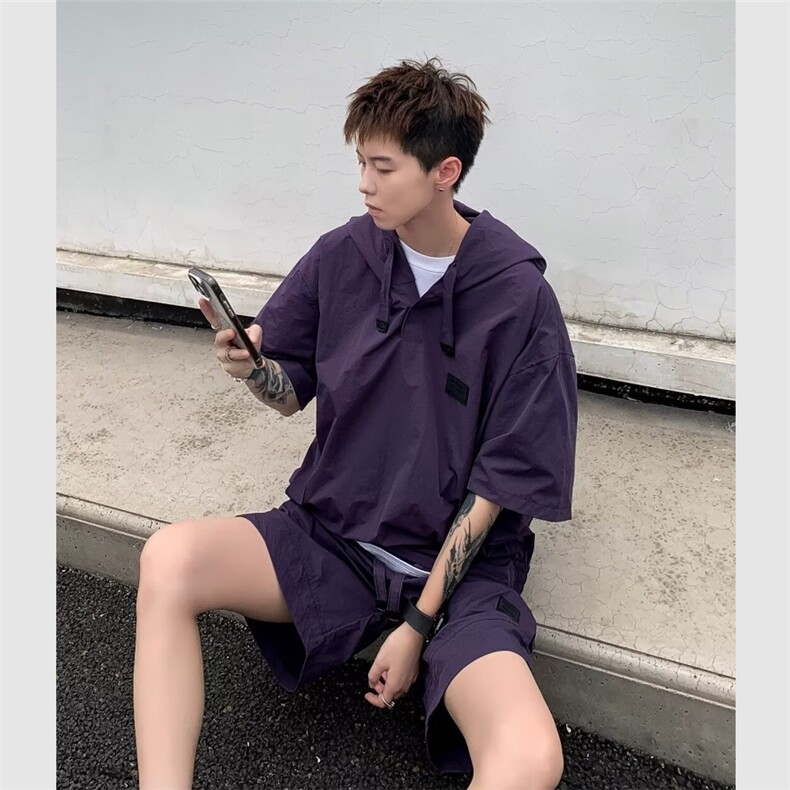 套装男女夏季新款短袖韩版潮流宽松2024新款ins五分裤W5831-P55,男装牛仔裤,星座412-2