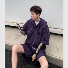 套装男女夏季新款短袖韩版潮流宽松2024新款ins五分裤W5831-P55，男装牛仔裤，星座412-2