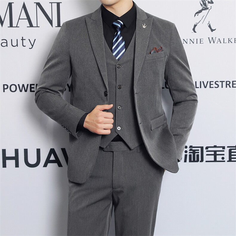 2025新款双排扣三件套装商务休闲西服2205-P220，男装西服，星座311B