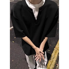 夏季新款假两件T恤衫男短袖打底舒适流行圆领体恤男潮TT11，男装T恤，星座1116A（原606A-3）