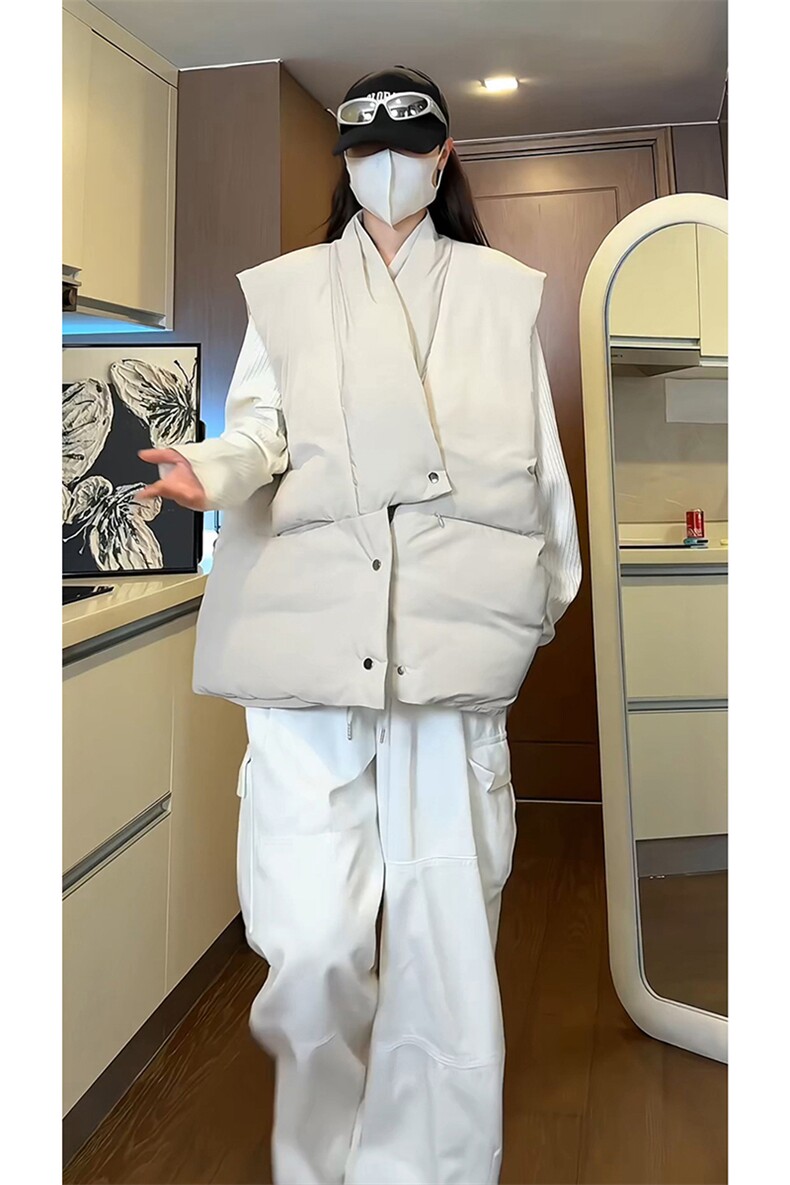冬款棉衣小众解构设计马甲潮搭高街痞帅慵懒风外套HY684TP75,男装棉衣,电商A102B
