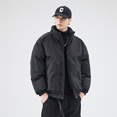 现货冬季美式休闲加厚雪山外套夹克立领纯色三防户外工装棉服，男装夹克，电商A486