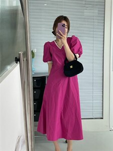 夏季新款韩版连衣裙,女装连衣裙,红糖