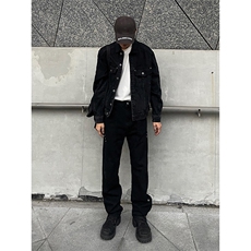B221美式ins高街暗黑小众个性铆钉小脚牛仔裤LK23142-P65控88，男装牛仔裤，电商B221