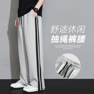 新款运动裤男YOA景潮流百搭男裤宽松长裤开叉休闲裤子CK2324-P55图片