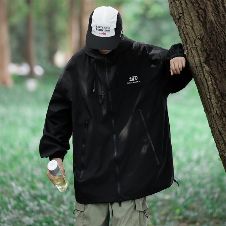 机能风连帽冲锋衣外套男女春秋季新款防水爬山户外夹克JK07-P58,男装夹克,星座1008
