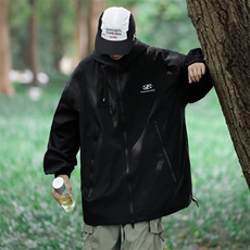 机能风连帽冲锋衣外套男女春秋季新款防水爬山户外夹克JK07-P58，男装夹克，星座1008