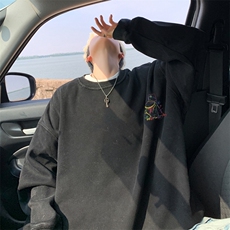 美式潮牌重磅水洗做旧圆领卫衣力推大码男XZ517A-2-Y7740-P58，男装卫衣，星座517A-2