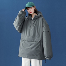@中性风冬季bf街头棉服套头连帽棉袄宽松棉衣A125-Y270-P100，男装棉衣，电商A125