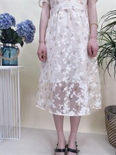 现货夏季新款风盘扣烧花连衣裙，女装连衣裙，蘑小菇