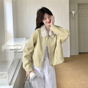 26春大量现货主推皮衣外套短蕾丝花边翻领2B114-2190-P175-K265图片