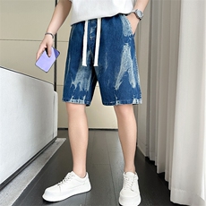 301A-1DK12P58控78店主风社会小伙风男士夏季水洗五分牛仔短裤，男装牛仔裤，星座301A-1