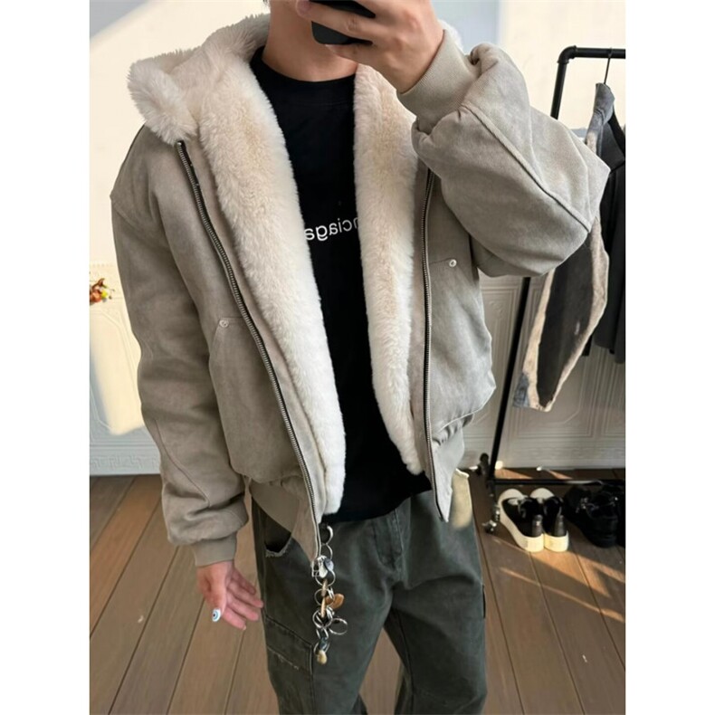 现货大理石毛领座山雕棉衣美式男女拉链情侣棉服外套LJ955-P135,男装棉衣,星座1008