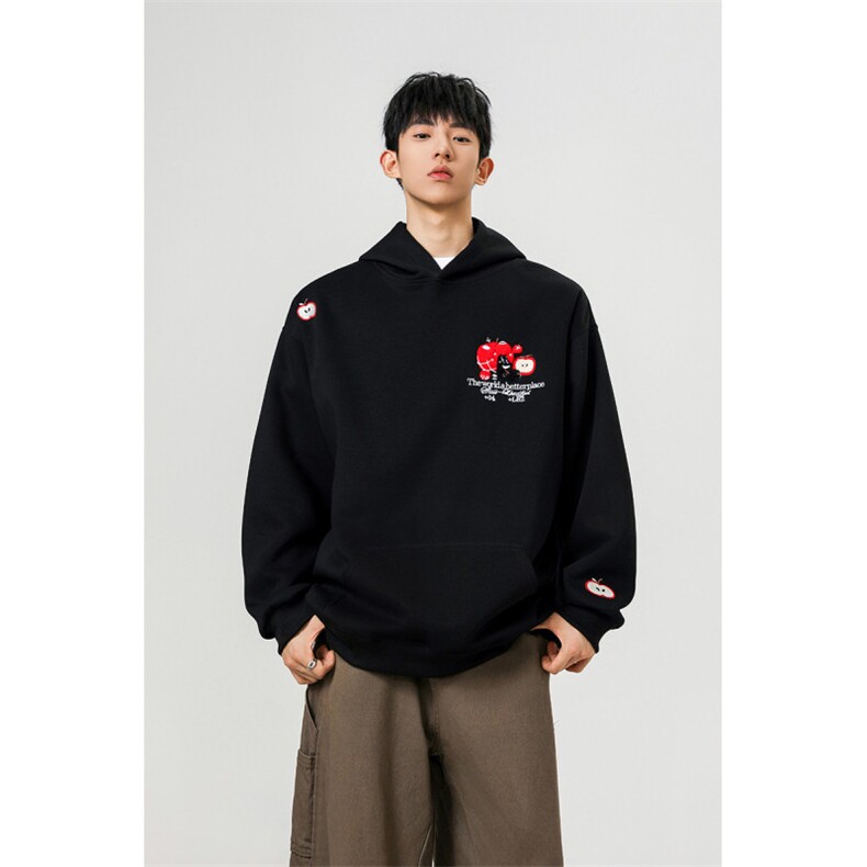 万针刺绣结构设计重磅秋冬全棉高品质美式高街连帽卫衣外套Y7811，女装短外套，电商A486-1