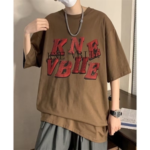 春季新款男标准潮五分袖时尚潮牌城市风貌T恤ins潮流圆领青春流行图片