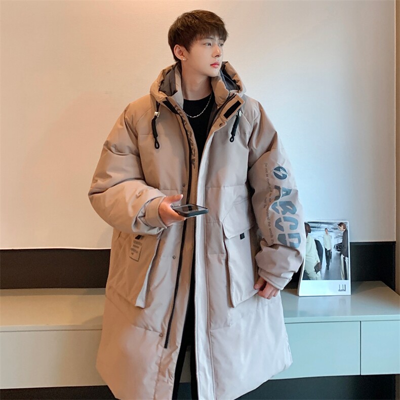 情侣羽绒服男冬季新款港风宽松连帽中长款保暖外套YR906-P175，男装羽绒服，星座214-3