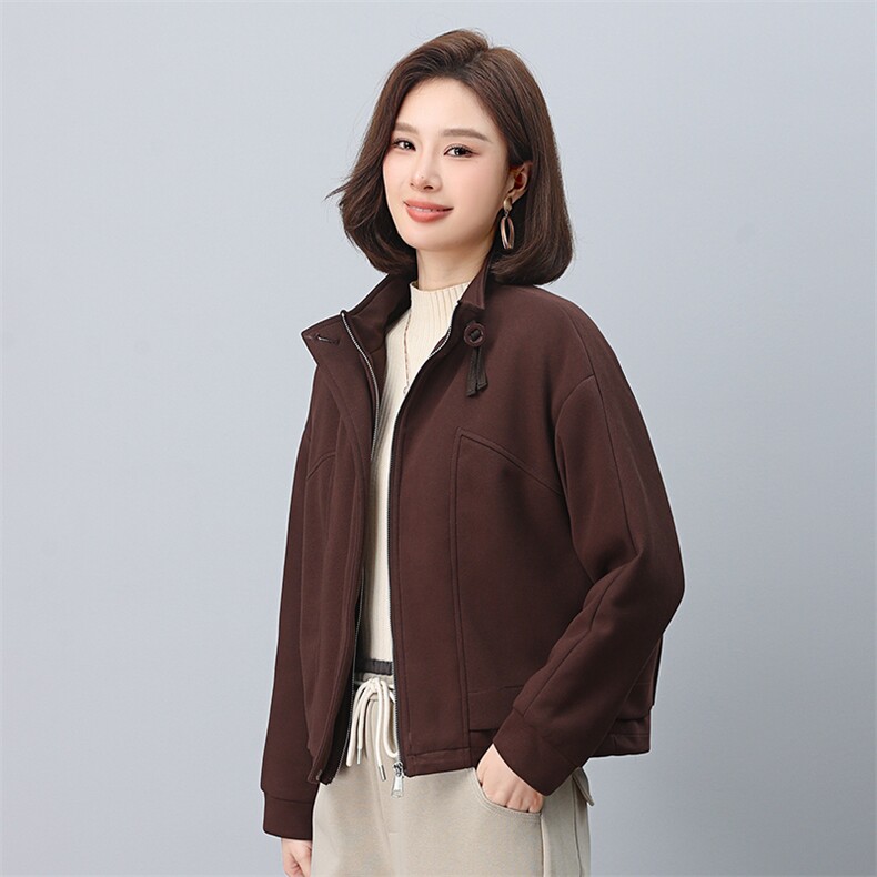 时尚女装棉服立领拉链假两件外套保暖显瘦短款棉衣,女装棉衣/棉服,叶笙衣