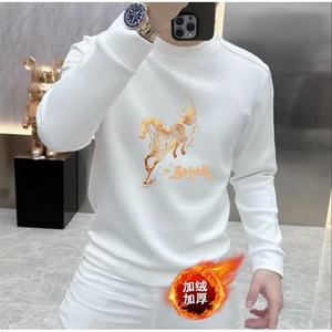 1506-1/WW7001/P40印花秋冬卫衣男韩版新款圆领宽松上衣港风潮流图片