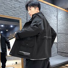 2021春秋季新店主风日系大码男大口袋休闲夹克外套佳乐J963-P65，男装夹克，电商A001