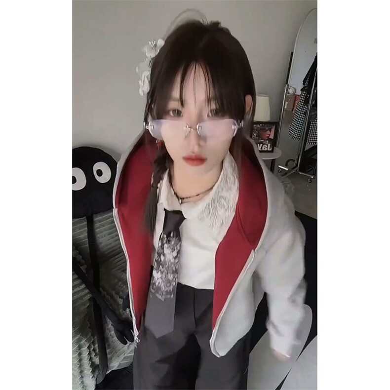 抖音得物高品质秋冬美式高街重磅结构双层双面连帽卫衣外套XS107,男装卫衣,电商A486