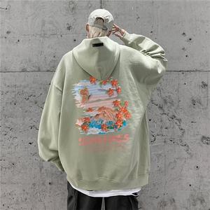 供抖音丶重磅高品棉350克排扣连帽水彩花卫衣LW6113-特p58控78