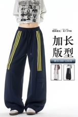 三条杠运动裤男加长版高个子裤子190cm115直筒阔腿工装裤KZ075P55，男装工装外套，电商B312