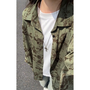 凉感冰丝大码碎花百搭衬衫外套男CD5471改长袖C54711-特P30控58