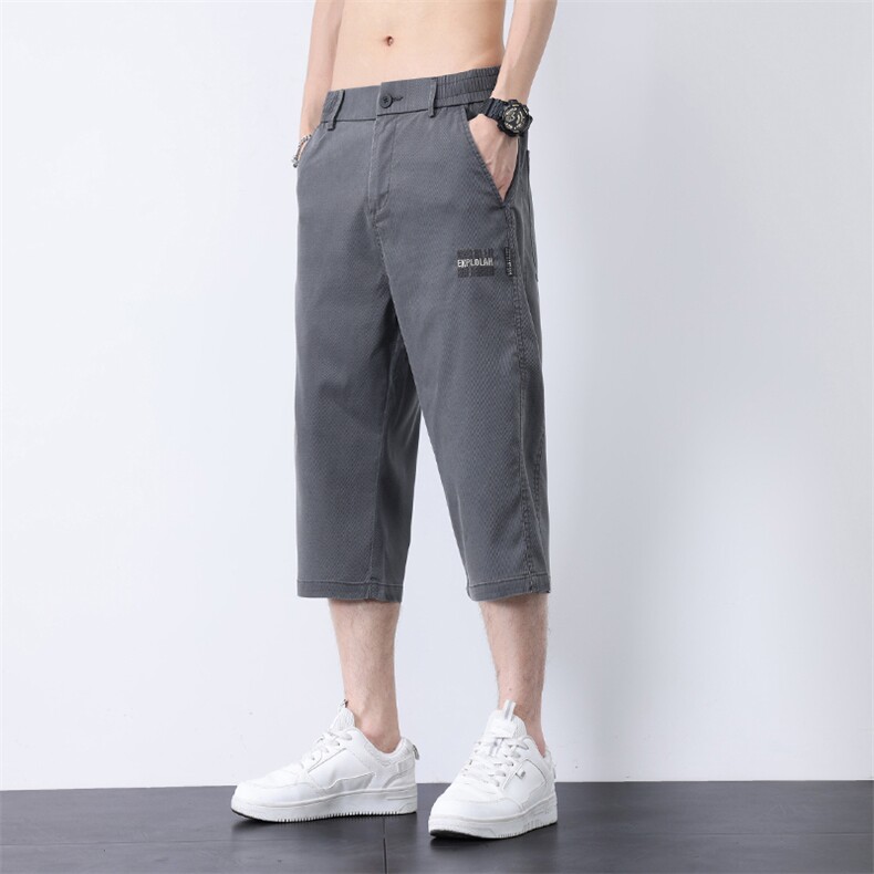 628-P43主推M-5XL大码宽松山本裤冰丝裤男薄七分裤褶皱慵懒清凉裤,男装休闲裤,星座224-1