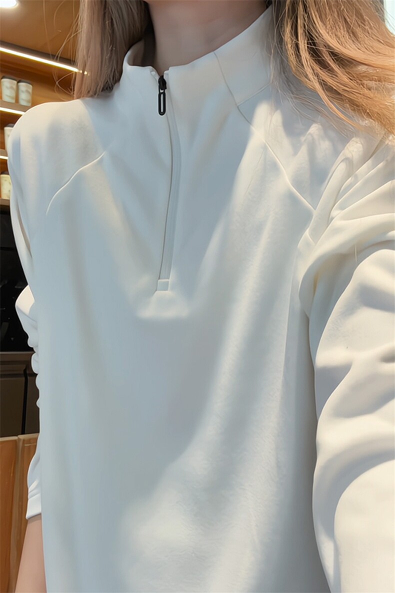 2025冬季新款港风女模大码德绒半拉链T恤M-5XHT251077-特P19,男装T恤,电商A022