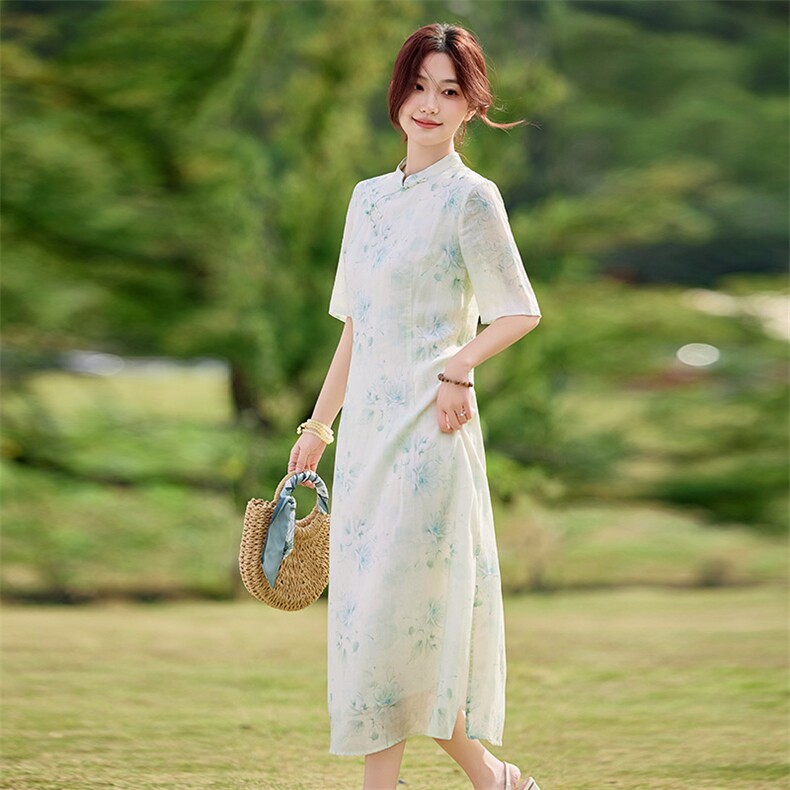 2026年夏季苎麻文艺/优雅旗袍,女装汉服/婚纱/旗袍/礼服,江南依恋