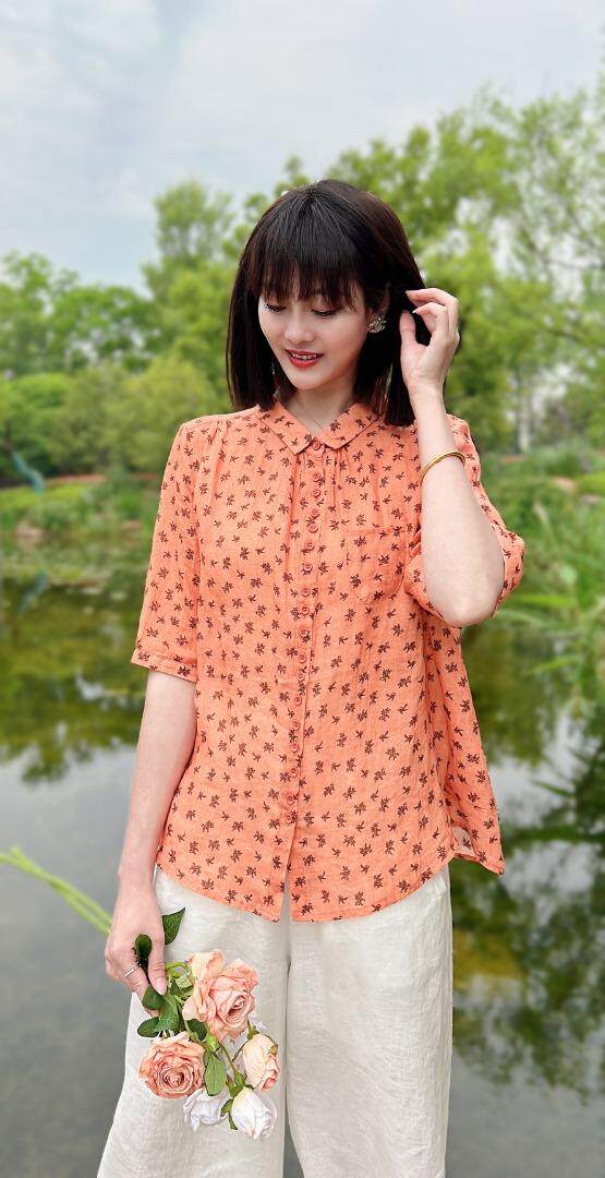 纯苎连衣裙小衫裤子裙子衬衣 时尚风 风淑女风休闲风，女装连衣裙，川哲