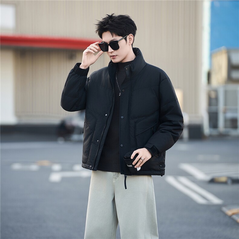 标50绒男士立领短款皮羽绒服保暖外套5856-P235(控券后318),男装羽绒服,电商B328